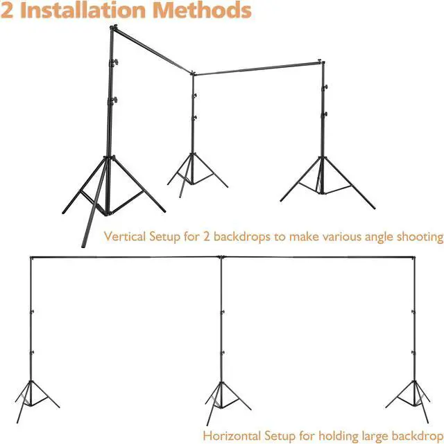 Alt view image 4 of 7 - 10x20 Ft Photo Backdrop Stand Kit Tripod Crossbar for Video Studio TV Station