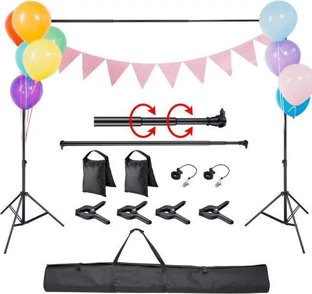 Main image of 9.5x10 Ft Photo Backdrop Stand Kit Tripod Crossbar for Muslin Background Studio