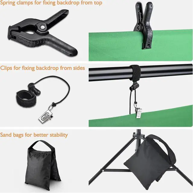 Alt view image 7 of 7 - 10x20 Ft Photo Backdrop Stand Kit Tripod Crossbar for Video Studio TV Station