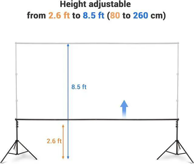 Alt view image 7 of 7 - 8.5' x 10' Adjustable Photography Background Backdrop Stand Support Crossbar Carry Bag Kit Studio
