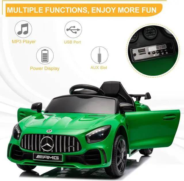 Alt view image 4 of 7 - Yescom 12V Ride on Car Mercedes Benz AMG Sports Car with Remote Control, Green