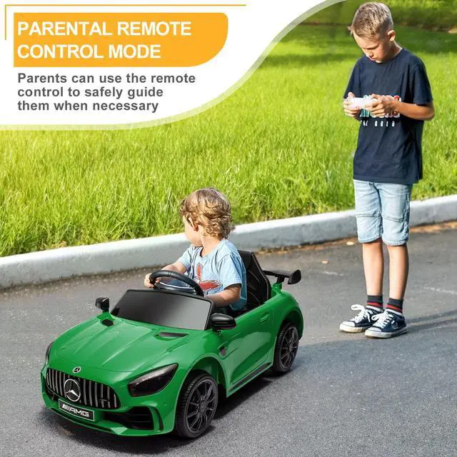 Alt view image 7 of 7 - Yescom 12V Ride on Car Mercedes Benz AMG Sports Car with Remote Control, Green