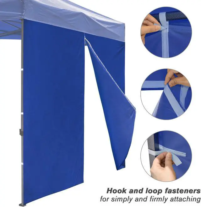 Alt view image 3 of 7 - Instahibit 1080D Privacy Zipper Sidewall 120g UV30+ Fits 10x10fr Canopy 2 Pieces