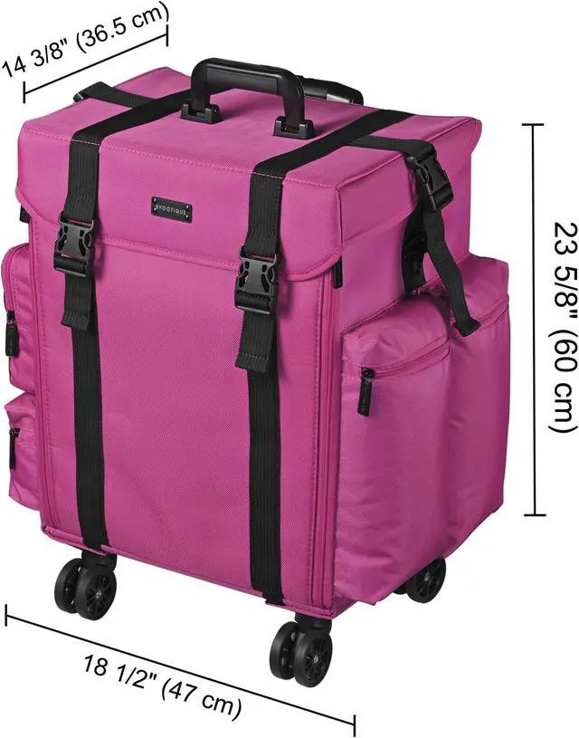 Alt view image 4 of 7 - Byootique Soft Sided Rolling Makeup Case 1680D Oxford Bag Cosmetic Organizer