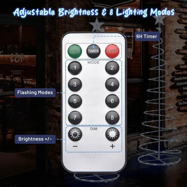 Alt view image 6 of 7 - Yescom Twinkle 6Ft Spiral Christmas Tree Light 182 LED 8 Model for Indoor Outdoor Yard Decoration Cool White 5Pack