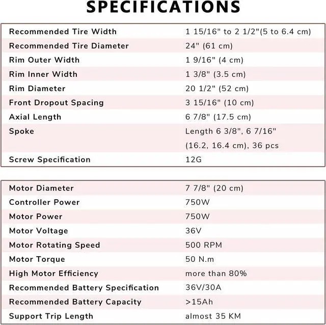 Alt view image 4 of 7 - Yescom Electric Bicycle Front Wheel E-Bike Conversion Kit 24" 36V 750W Throttle Controller