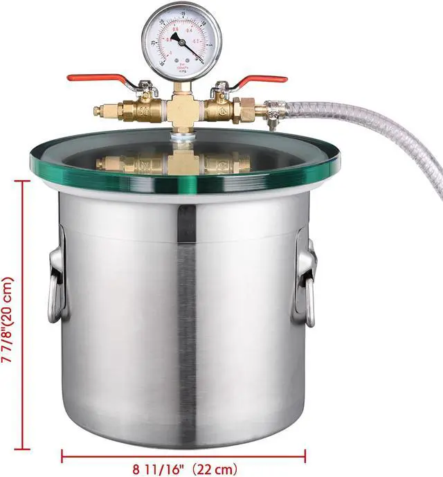 Alt view image 6 of 7 - 2 Gallon Stainless Steel Vacuum Chamber kit to Degass Urethanes Silicones Epoxies