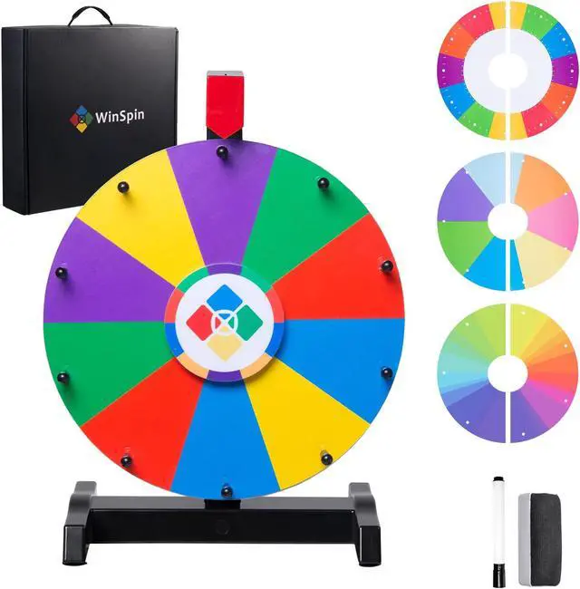 Main image of WinSpin 12" Spin Wheel Teaching Aid Material Math Words Time Game Templates Kids