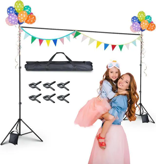 Main image of 10' Adjustable Background Support Stand Photo Backdrop Crossbar Kit Photography