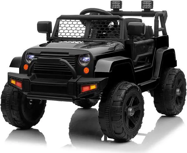 Main image of Yescom 12V Kids Ride On Truck Car Jeep with Remote Control, LED,3 Speeds Black