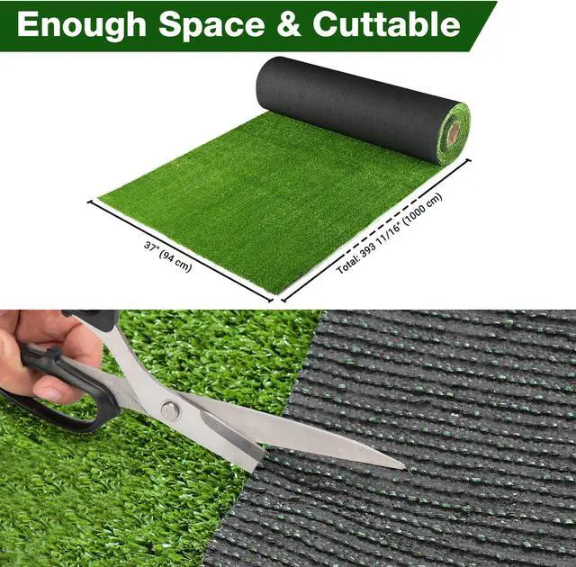 Alt view image 4 of 7 - 33x3 ft Artificial Grass Turf Fake Grass Mat Pet Dog Area Turf Garden Yard Indoor Outdoor