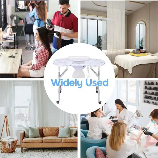 Alt view image 5 of 7 - Byootique Portable Folding Manicure Nail Table Station Salon Desk Vented Beauty Spa