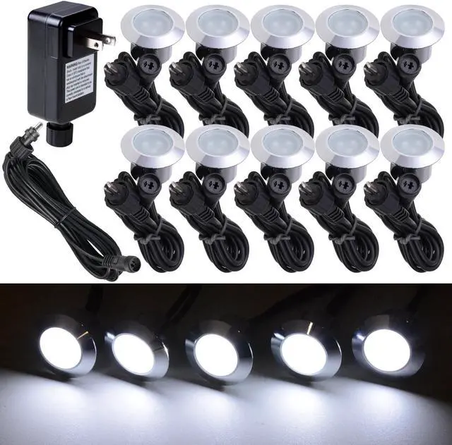 Main image of 10x Deck Light Decor Garden Outdoor Romantic Beauty Stair Lamp Cool White Hotel