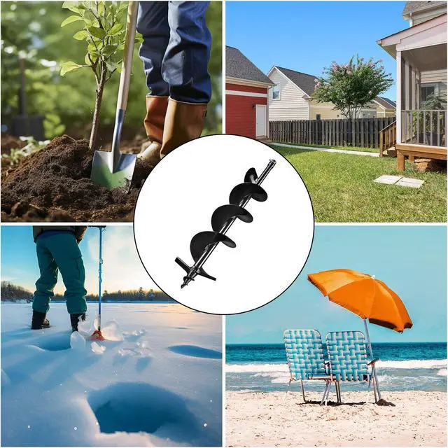 Alt view image 3 of 6 - Yescom 6" Earth Auger Drill Bit Bulb Planter Tool for Planting Flower Fence Post Umbrella Hole Digger Gardening Project