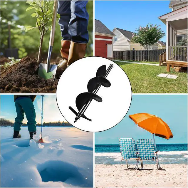 Alt view image 3 of 6 - Yescom 8" Earth Auger Bit Bulb Planter Tool Planting Flower Fence Post Garden Spiral Hole Gardening Project