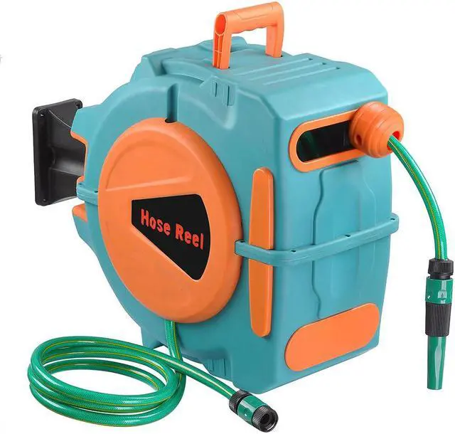 Alt view image 7 of 7 - 65Ft Auto Rewind Garden Water Hose Reel Retractable Automatic Wall Mount Outdoor Spray Water