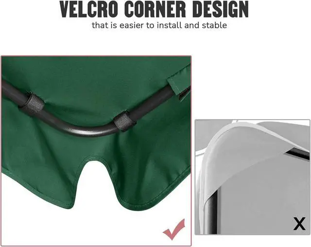 Alt view image 4 of 7 - 76"x44" Outdoor Swing Cover Replacement Canopy UV30+ 180gsm Top Patio Yard Garden Seat