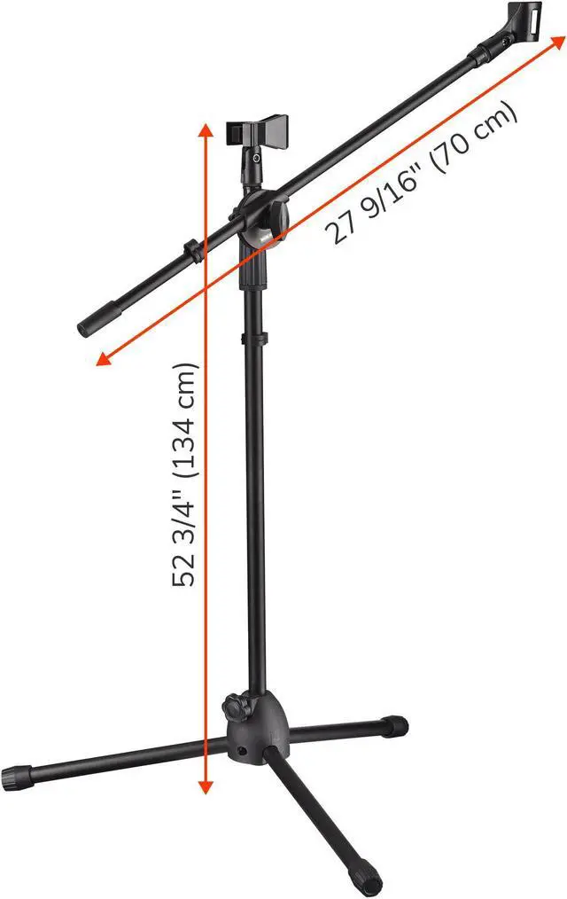 Alt view image 5 of 7 - 2 Pack Microphone Boom Arm Stand Adjustable Tripod W/ Phone Holder Dual Mic Clip