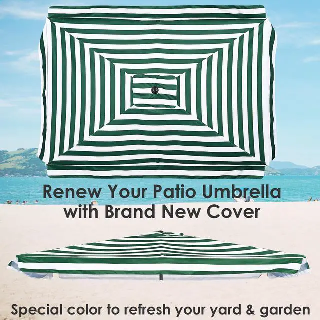 Alt view image 4 of 7 - Yescom 10x6.5 Ft Patio Umbrella Replacement Canopy Market Table Top Sunshade Cover Yard