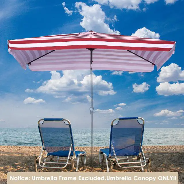Alt view image 2 of 7 - Yescom 10x6.5 Ft Patio Umbrella Replacement Canopy Market Table Top Sunshade Cover