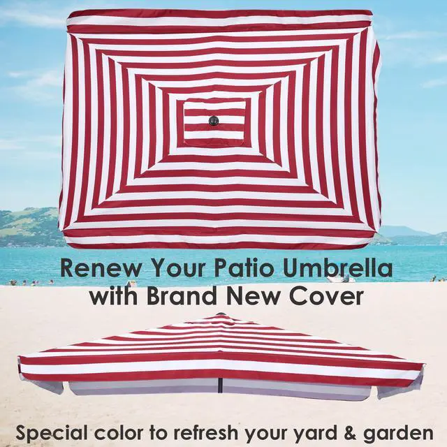 Alt view image 4 of 7 - Yescom 10x6.5 Ft Patio Umbrella Replacement Canopy Market Table Top Sunshade Cover