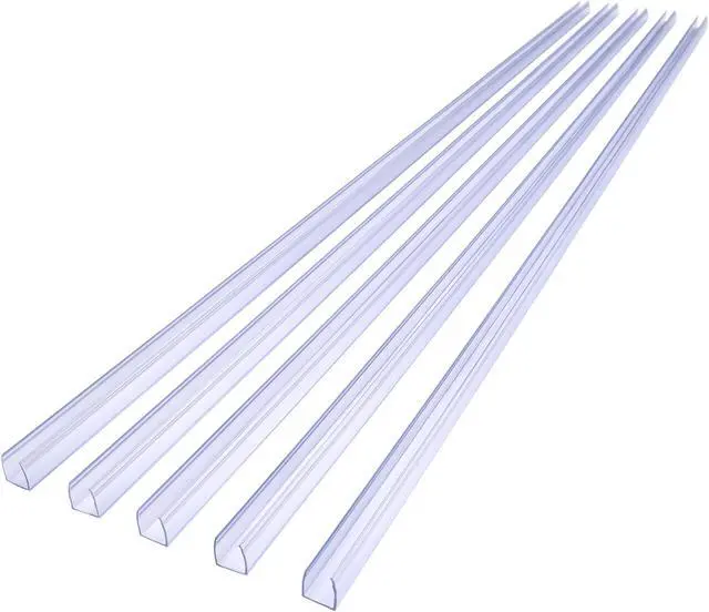 Main image of DELight 3.3" Plastic U Channel System 5PCS Clear PVC Universal LED Track Mounting Holder for 9/16" Neon Flex Strip Light