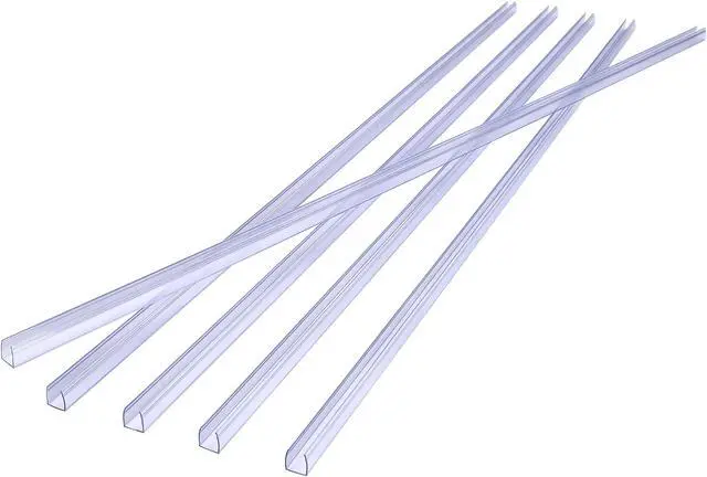 Alt view image 6 of 7 - DELight 3.3" Plastic U Channel System 5PCS Clear PVC Universal LED Track Mounting Holder for 9/16" Neon Flex Strip Light