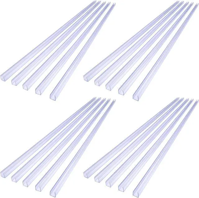 Main image of DELight 3.3" Plastic U Channel System 20PCS Clear PVC Universal LED Track Mounting Holder for 9/16" Neon Flex Strip Light