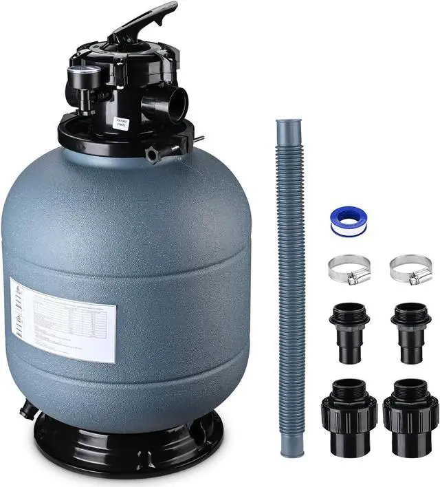 Alt view image 8 of 14 - 16" Swimming Pool Sand Filter Above Inground Pond Fountain Fit 0.35 to 1HP Pump