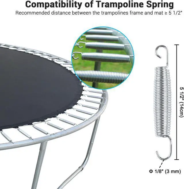Alt view image 3 of 7 - Yescom 5.5" Trampoline Springs Heavy Duty Replacement Springs Trampoline Accessories Trampoline Parts (Pack of 80)