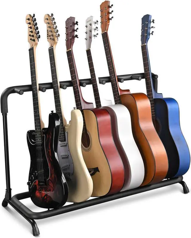 Main image of 7 Seven Holder Multi Guitar Folding Stand Band Stage Bass Acoustic Guitar Display Rack