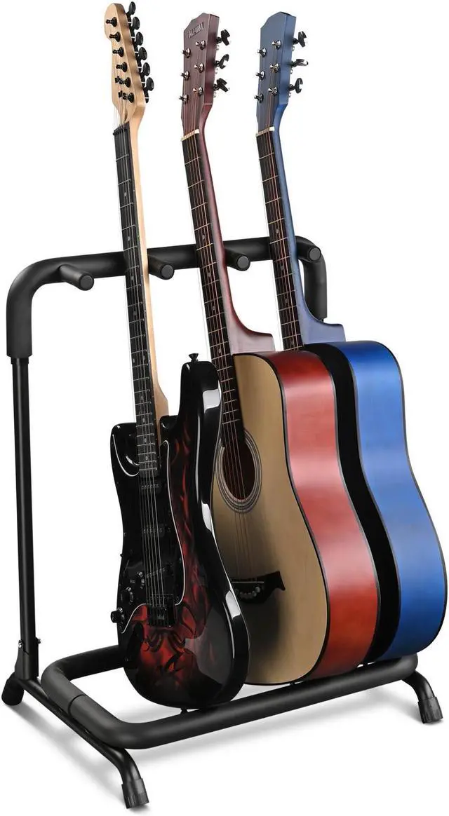 Main image of 3 Three Holder Multi Guitar Folding Stand Band Stage Bass Acoustic Guitar Display Rack
