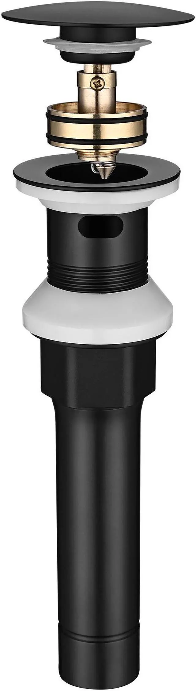 Alt view image 2 of 4 - Aquaterior Bathroom Pop Up Drain with Overflow Lavatory Vessel Basin Sink Black