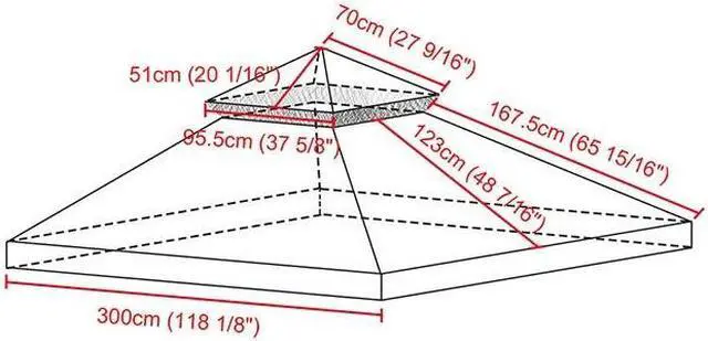 Alt view image 12 of 13 - Yescom 10x10Ft Canopy Cover Top 2Tier PU Water Resistance for Brand_Model Walmart/MS17-31-4-2 Arrow Gazebo Outdoor Beige