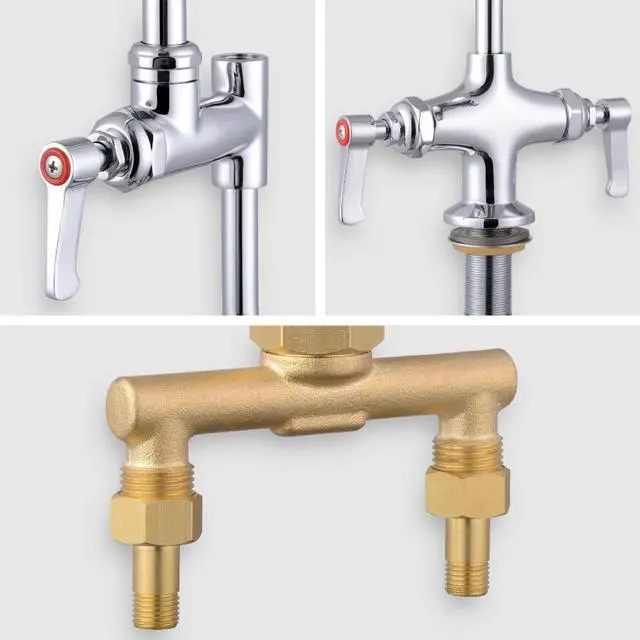 Alt view image 4 of 7 - Aquaterior® Commercial Kitchen Restaurant Pre-Rinse Faucet Swivel w/ 12" Add-On Faucet CUPC NSF ANSI