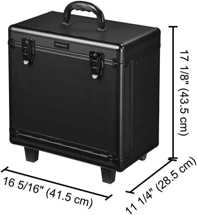 Alt view image 2 of 7 - AW® Black PVC Hair Makeup Train Case Baber Salon Clipper Trimmer Tool Appliance Box