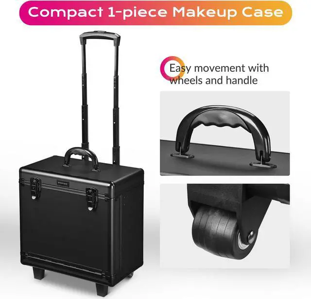 Alt view image 4 of 7 - AW® Black PVC Hair Makeup Train Case Baber Salon Clipper Trimmer Tool Appliance Box