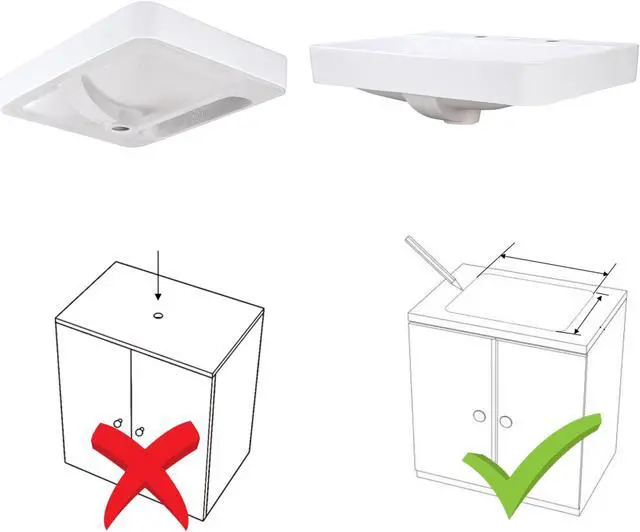 Alt view image 6 of 7 - Aquaterior 23" Vessel Sink Drop in Ceramic Basin Pop up Drain Bathroom 2 Pack
