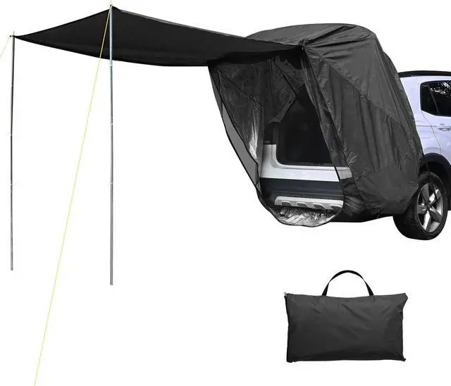 Main image of Yescom Universal Tailgate Tent with Pole for SUV/Van/MPV/CUV Camping Travel Hatchback Awning Shade Mesh Net Waterproof Black