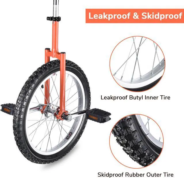 Alt view image 4 of 7 - Yescom 18 In Wheel Outdoor Unicycle Skid-proof Tire Fitness Bicycle Balance Training for Adults Teenagers Kids, Orange