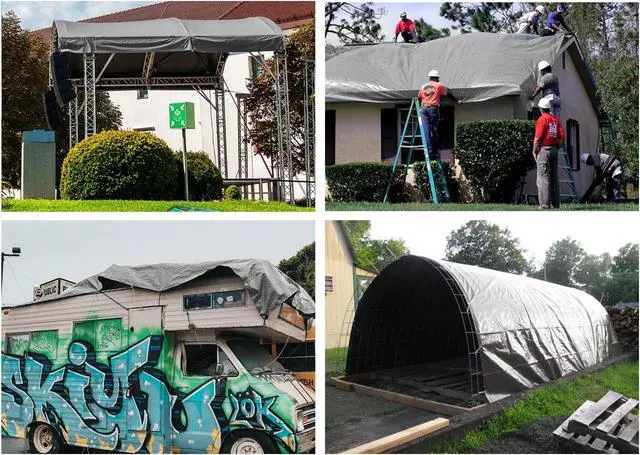 Alt view image 7 of 7 - 16x20 Ft 14 Mil Poly Tarp Protective Cover Tarpaulin Heavy Duty UV Resistant
