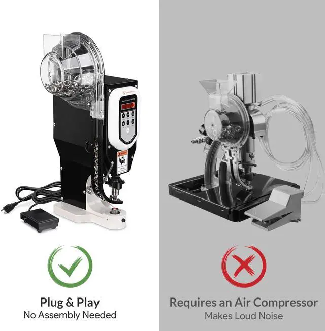 Alt view image 4 of 7 - Yescom Grommet Tool Kit 3/8" Leather Hole Punch Set Eyelet Press Machine 750W Electrical Plug-and-play for Fabric Tarp