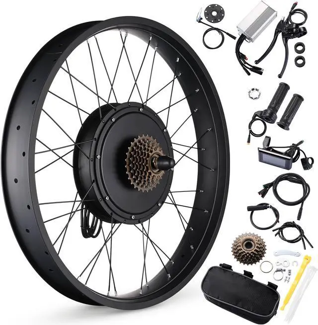 Main image of Yescom 26"x4" Fat Tire 48V Ebike Electric Rear Wheel Bicycle Conversion Kit LCD 1000W Dual Controller