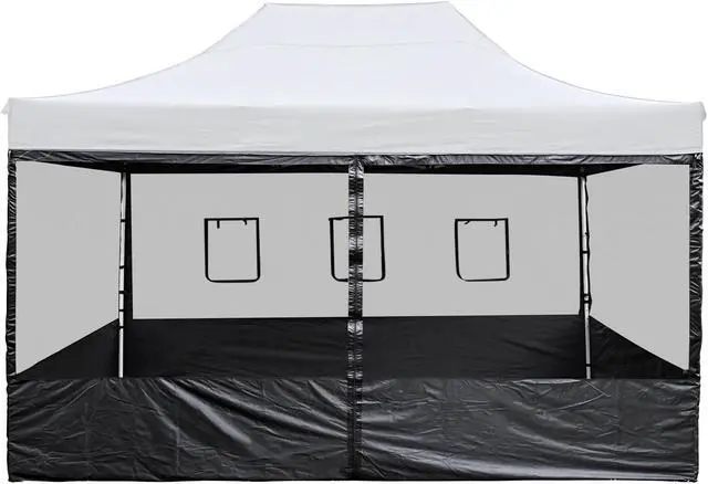 Main image of 4 Half Mesh Sidewalls for 15x10 Ft Pop Up Canopy Tent w/ Window Food Vendor Fair