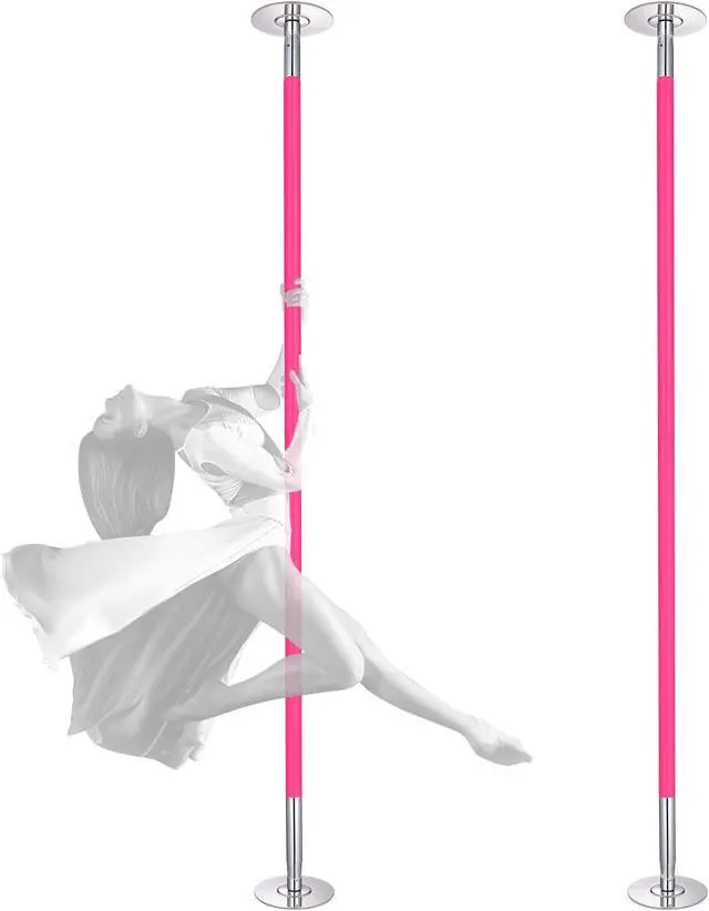 Alt view image 2 of 7 - Yescom 9.25 Ft Professional Stripper Pole 45mm Silicone Spinning Static Dance Pole Kit Dancing Pole, Pink