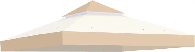 Main image of Yescom 8x8Ft 2-Tier Gazebo Top Replacement UV30+ for 2 Tier Outdoor Patio Canopy Cover Party Backyard Garden Sand+Ivory