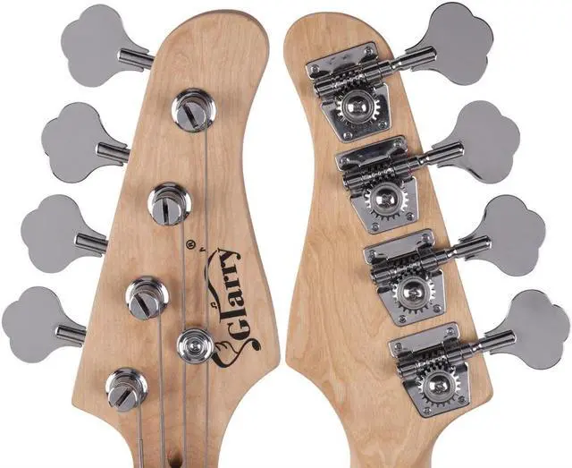 Alt view image 4 of 7 - Electric Bass Guitar Full Size Standard Beginner Kit 4 String Cable Strap Carry Bag Blue