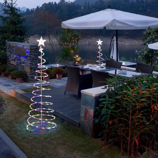 Main image of Yescom Twinkle 5Ft Spiral Christmas Tree Light 182 LED 8model USB Powered Indoor Outdoor Yard Party Decor Multi-color