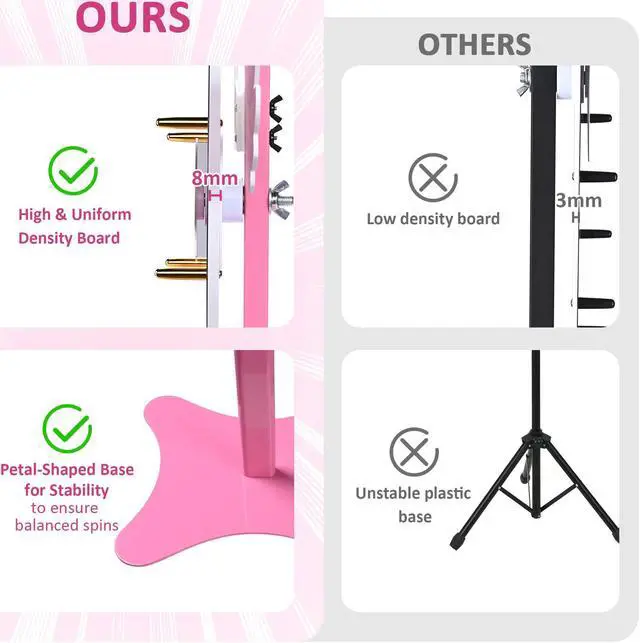 Alt view image 5 of 7 - WinSpin 12" Pink Angel Prize Wheel Tabletop Spinning 8 Slots Party Events Club