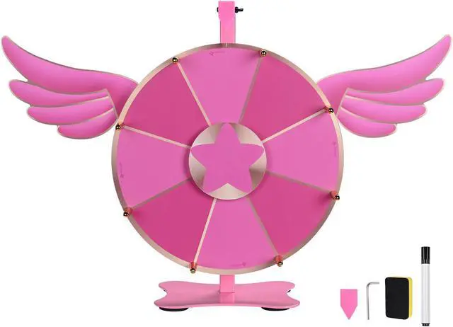 Main image of WinSpin 12" Pink Angel Prize Wheel Tabletop Spinning 8 Slots Party Events Club